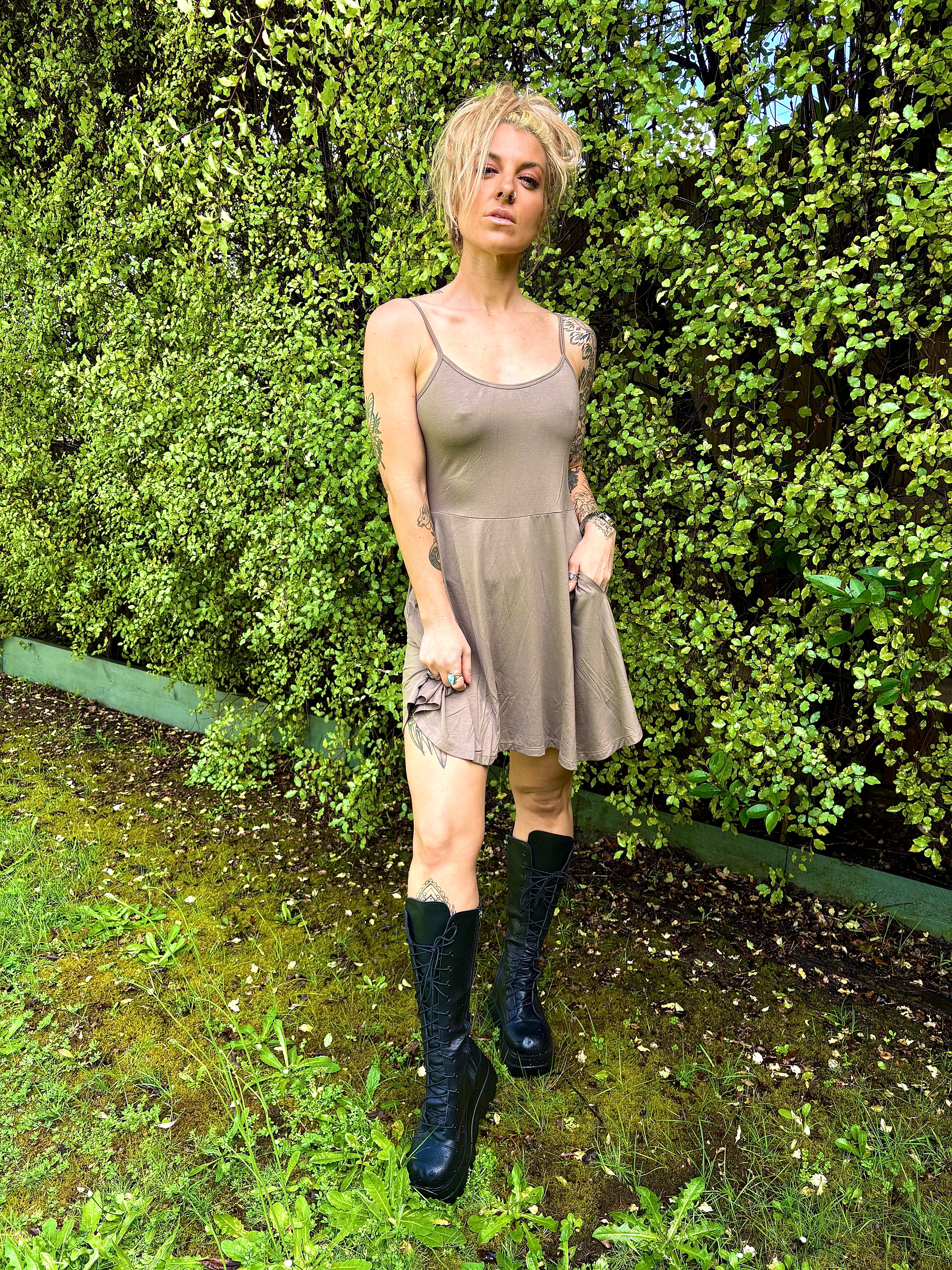Allthera Mini Dress - Earth Dust Brown