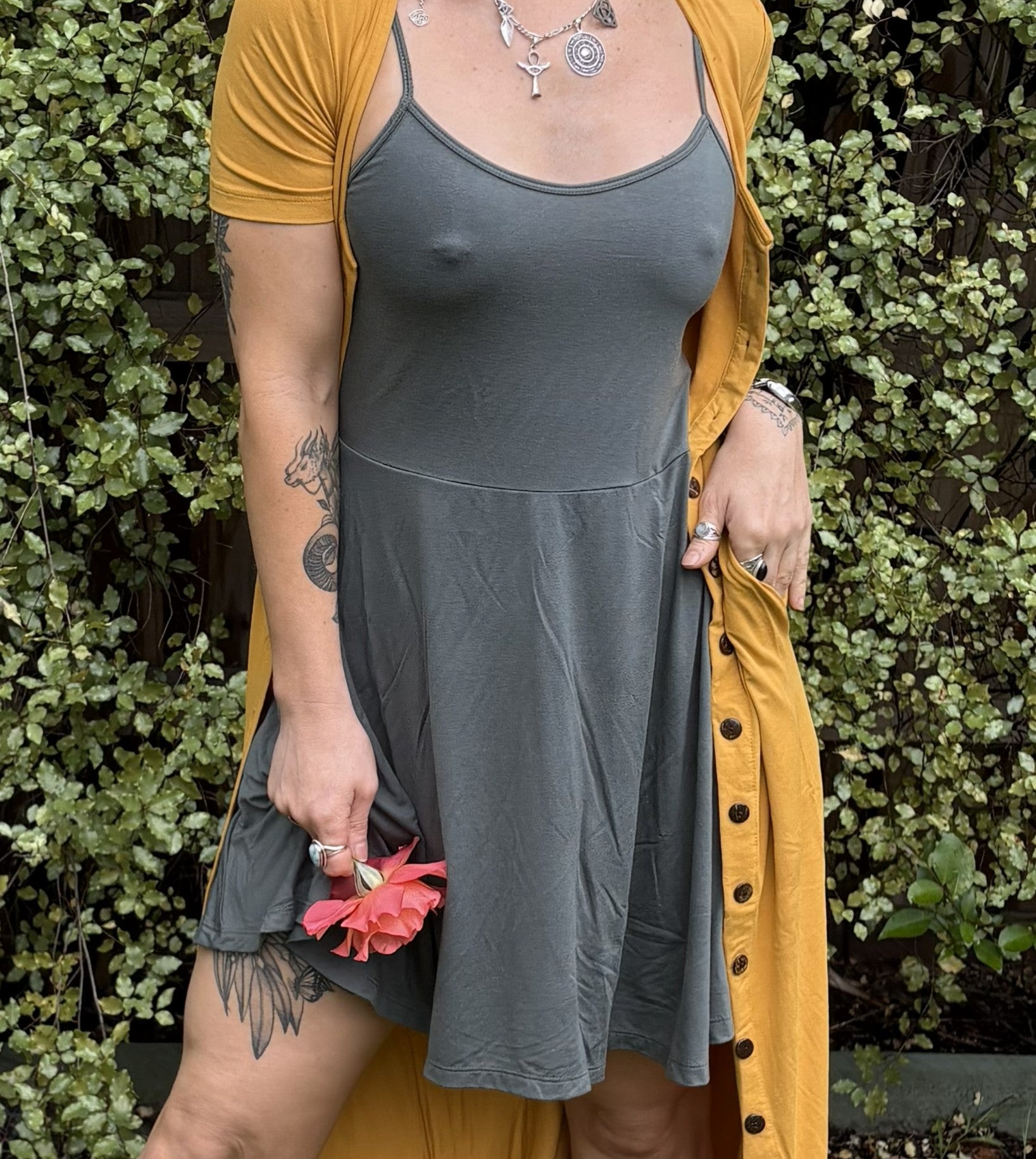 Allthera Mini Dress - Pine Forest Green